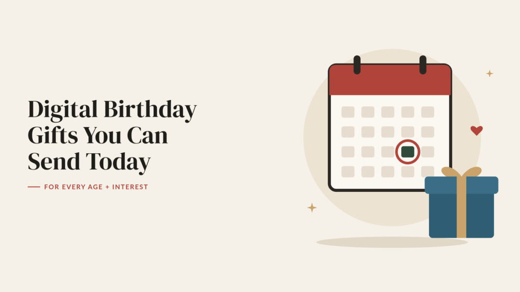 Illustration of a calendar with a circled date and a wrapped gift