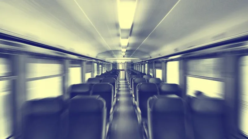 Empty seats inside a train
