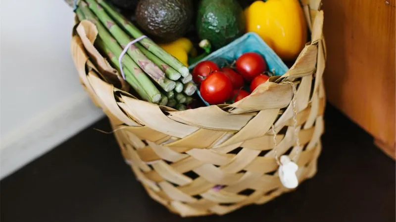 A basket of fresh vegetables