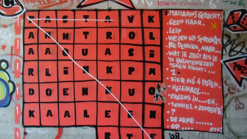 A crossword puzzle grid