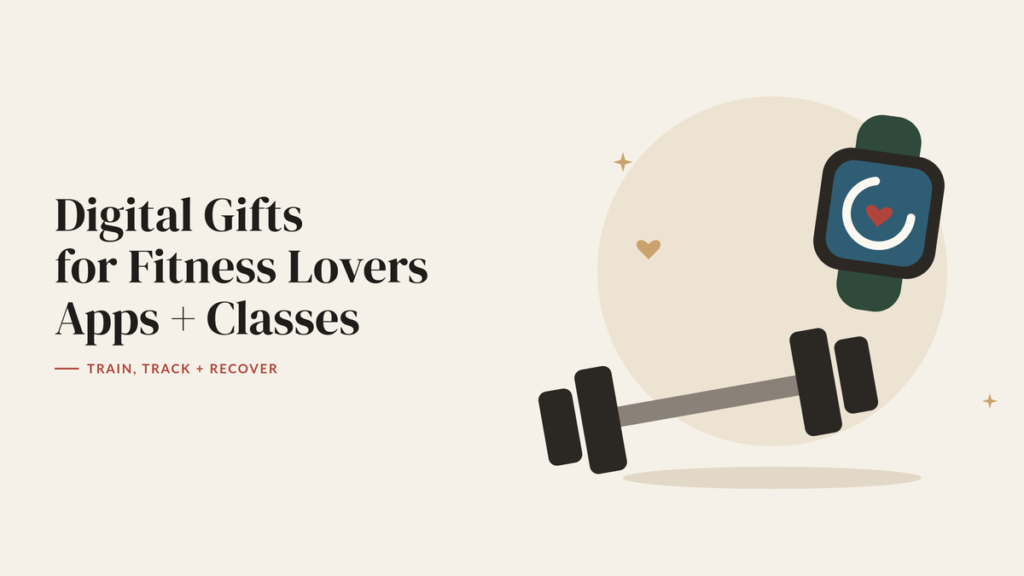 Illustration of a dumbbell and a fitness watch