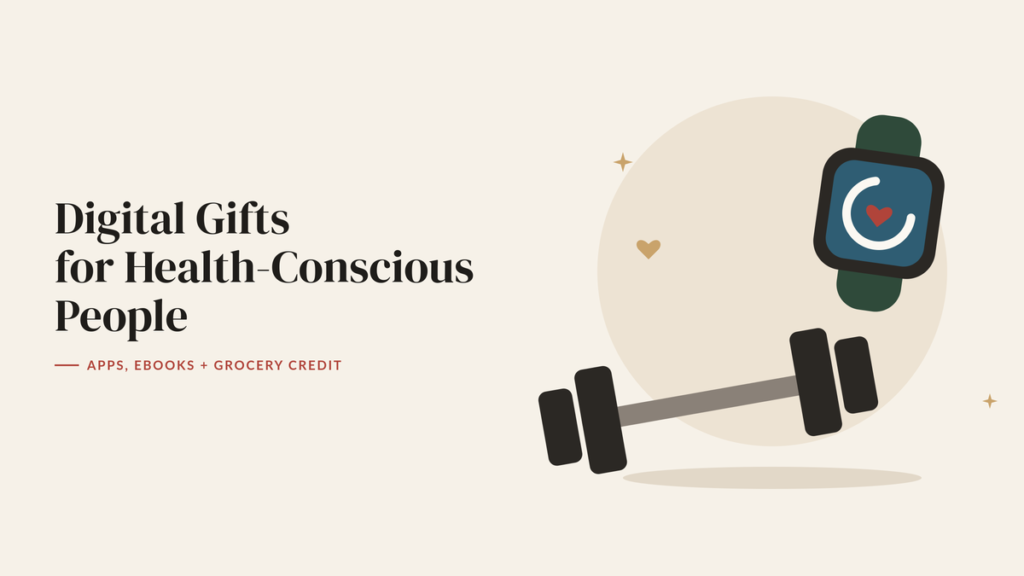 Illustration of a dumbbell and a fitness watch