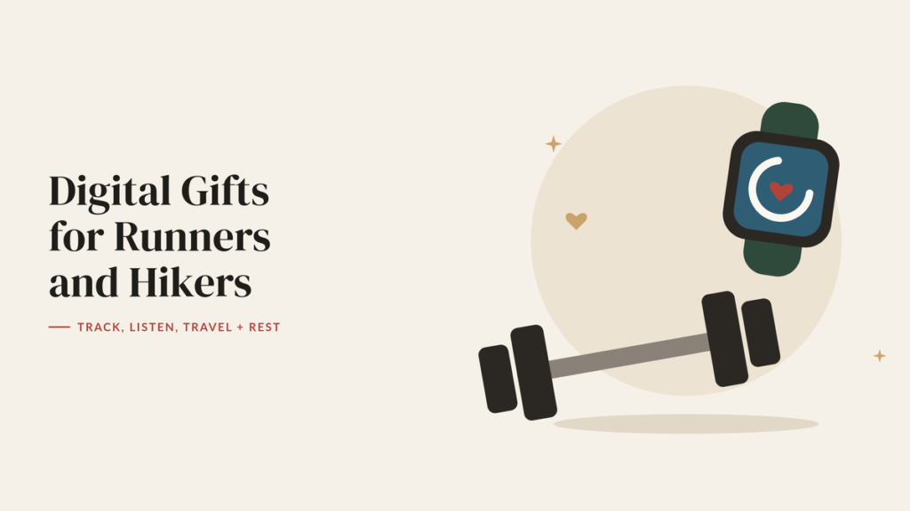 Illustration of a dumbbell and a fitness watch