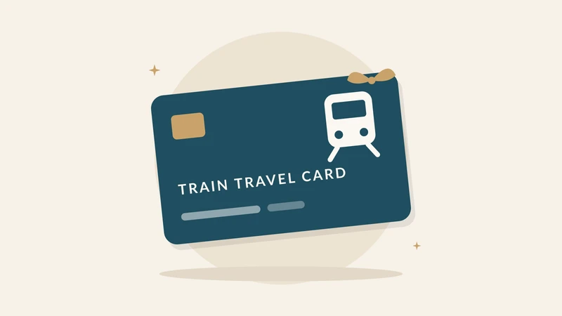 Illustration of a train travel card