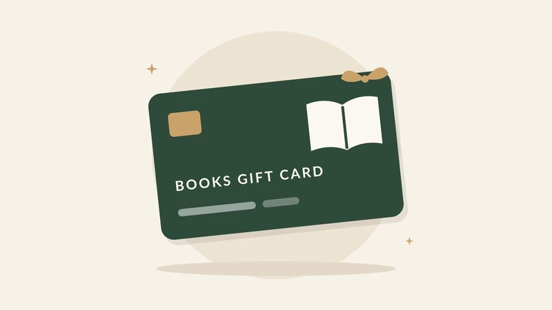 Illustration of a books gift card