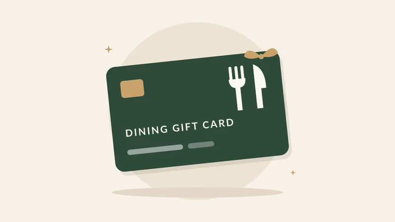 Illustration of a dining gift card