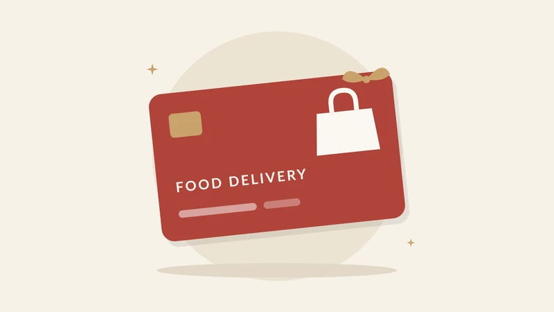 Illustration of a food delivery card