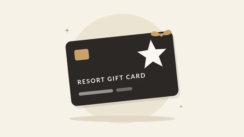 Illustration of a resort gift card