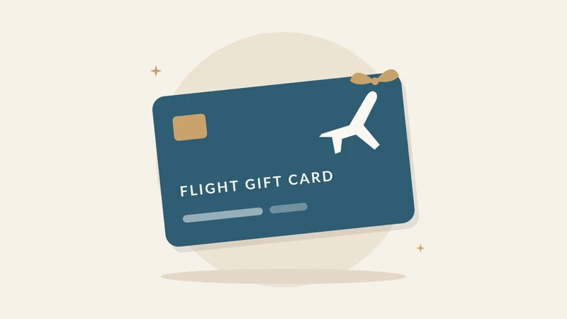 Illustration of a flight gift card