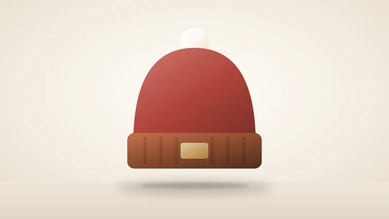 Illustration of a knit beanie