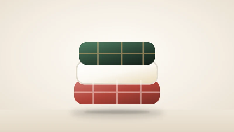 Illustration of a stack of throw blankets