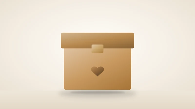 Illustration of a wooden keepsake box