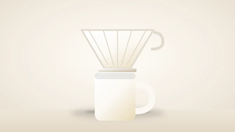 Illustration of a pour-over coffee dripper