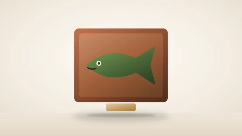 Illustration of a singing fish plaque