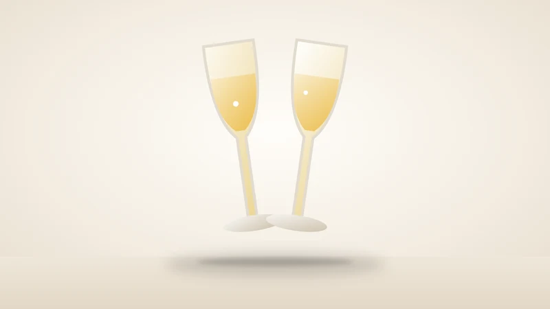 Illustration of a pair of champagne flutes