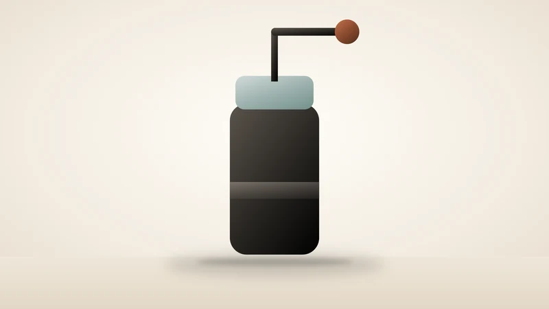Illustration of a manual coffee grinder