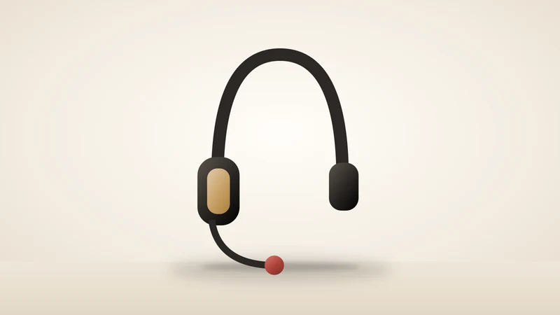 Illustration of a wireless headset with a microphone