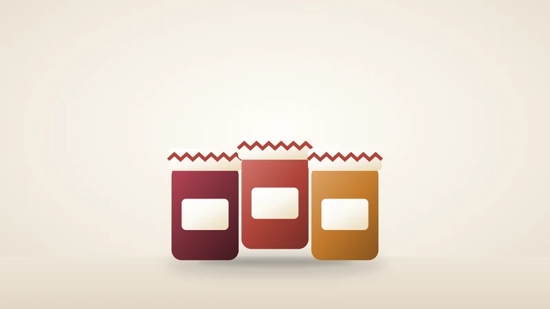 Illustration of a set of jam jars