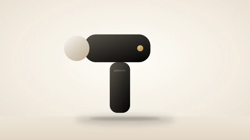 Illustration of a massage gun