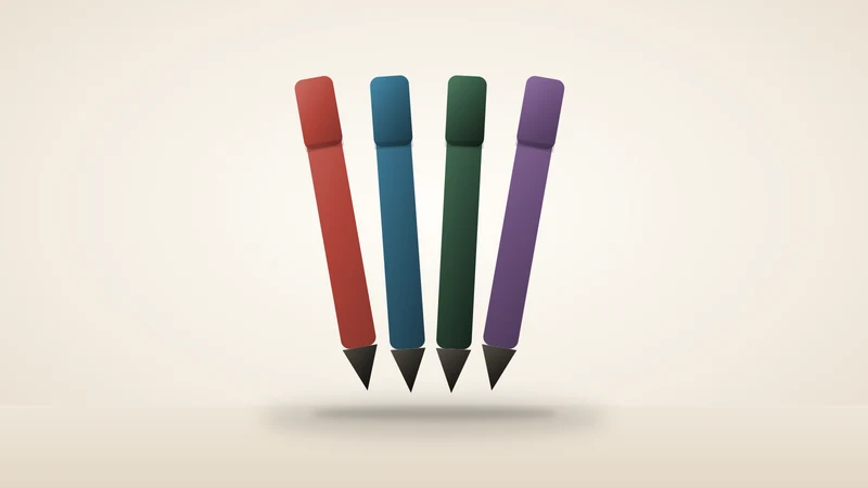 Illustration of a set of felt tip pens