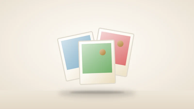 Illustration of a set of instant photos