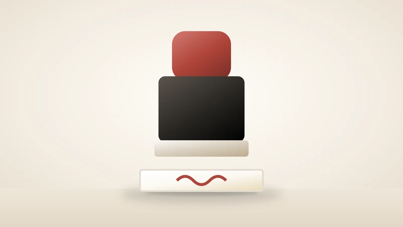 Illustration of a self-inking stamp