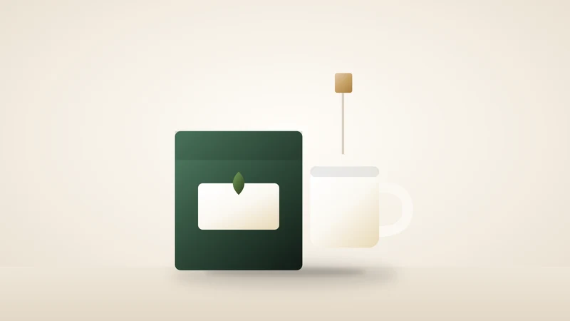 Illustration of a tea sampler with a cup