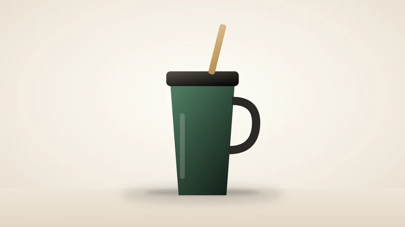 Illustration of an insulated tumbler with a straw