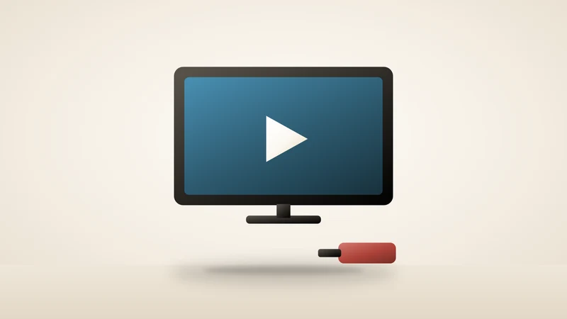 Illustration of a TV with a streaming stick