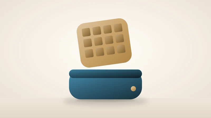 Illustration of a mini waffle maker