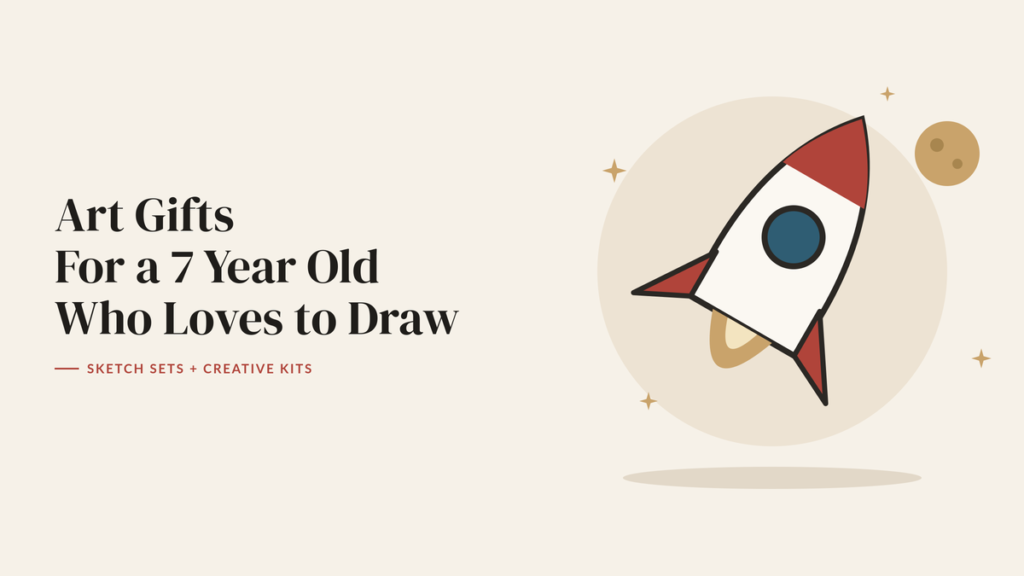Illustration of a toy rocket with stars and a moon