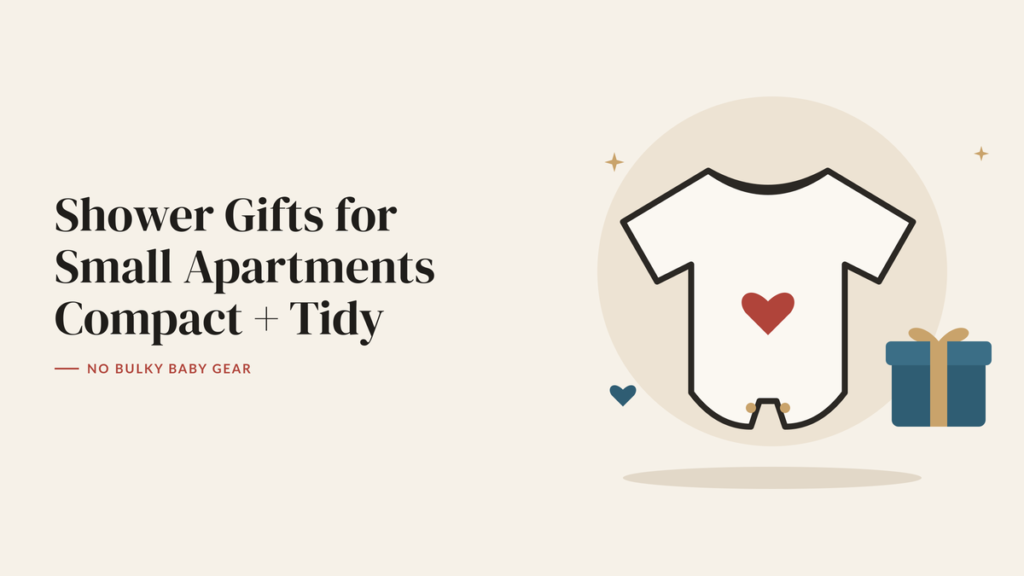 Illustration of a baby onesie with a heart and a wrapped gift