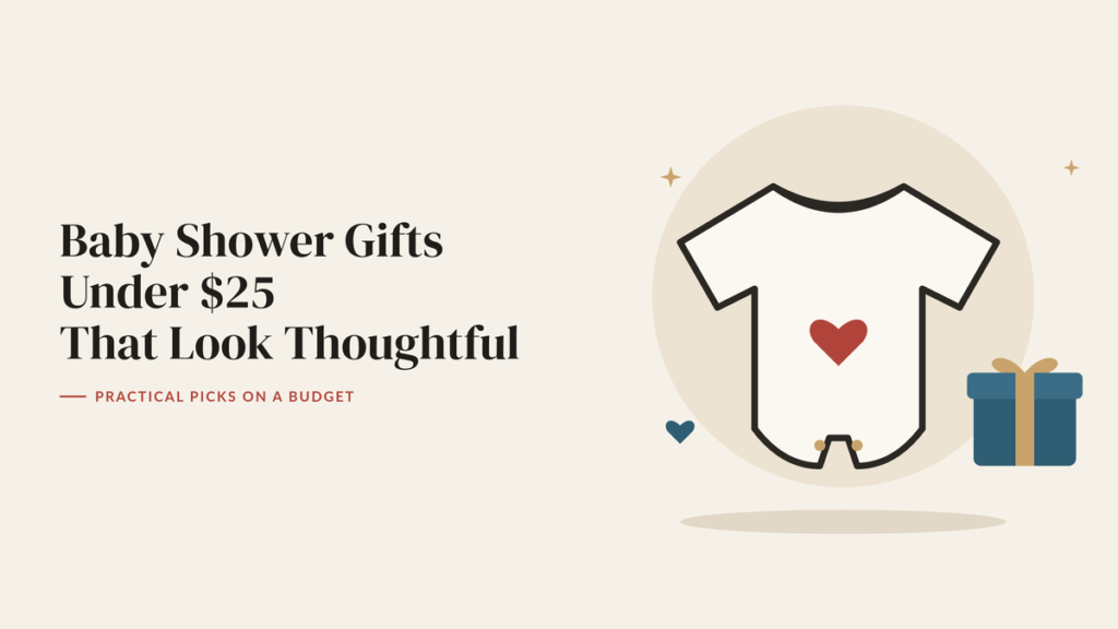 Illustration of a baby onesie with a heart and a wrapped gift