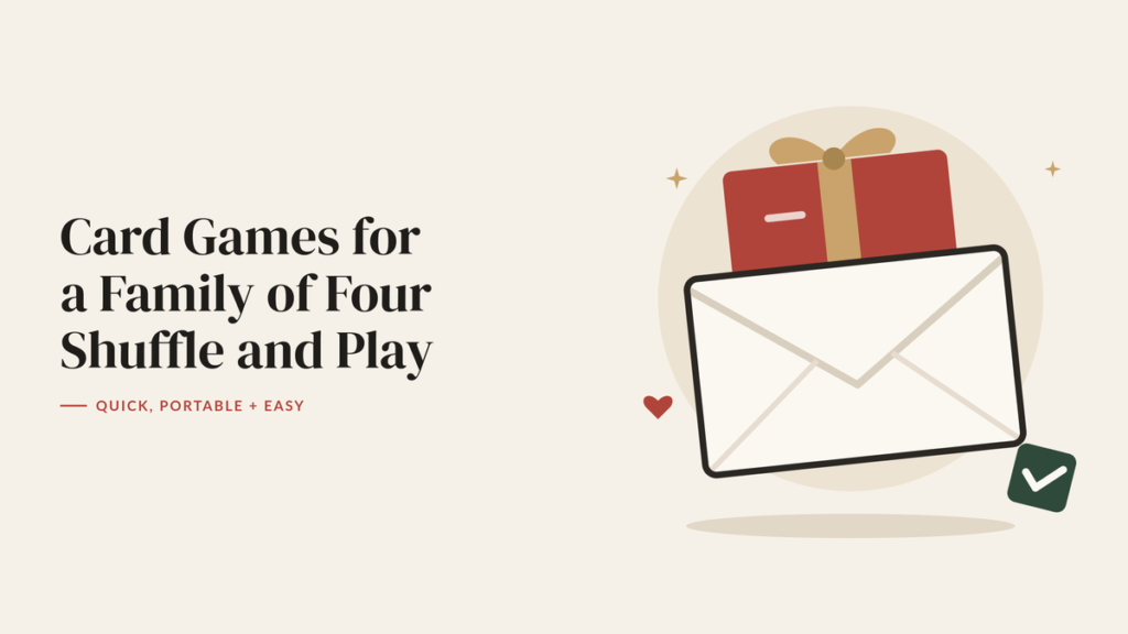 Illustration of a wrapped gift card tucked into an open envelope