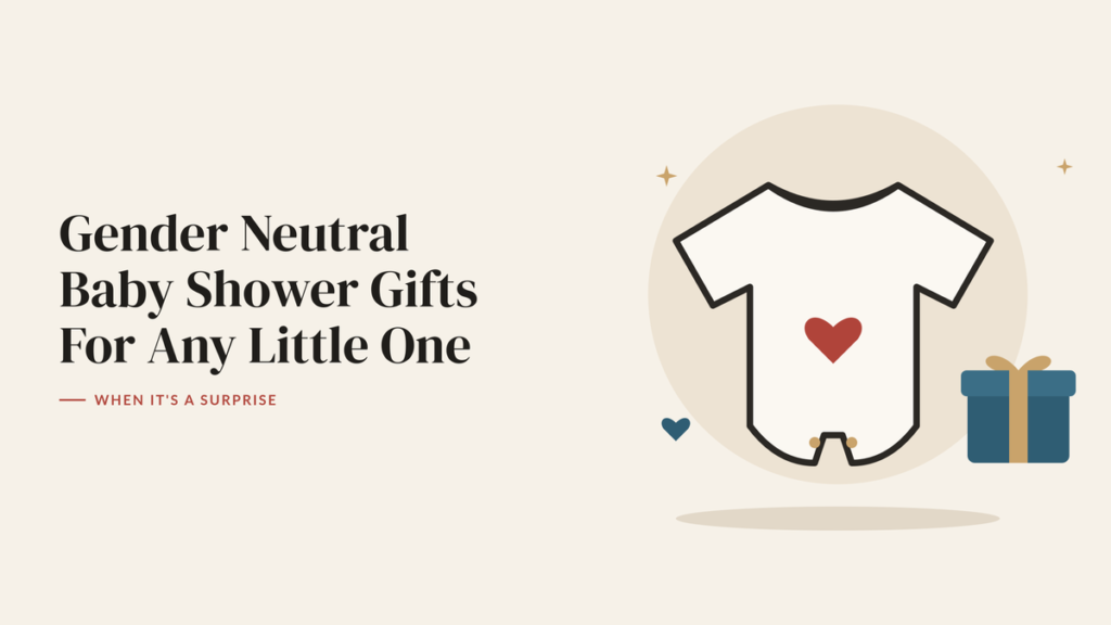 Illustration of a baby onesie with a heart and a wrapped gift