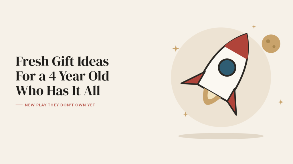 Illustration of a toy rocket with stars and a moon