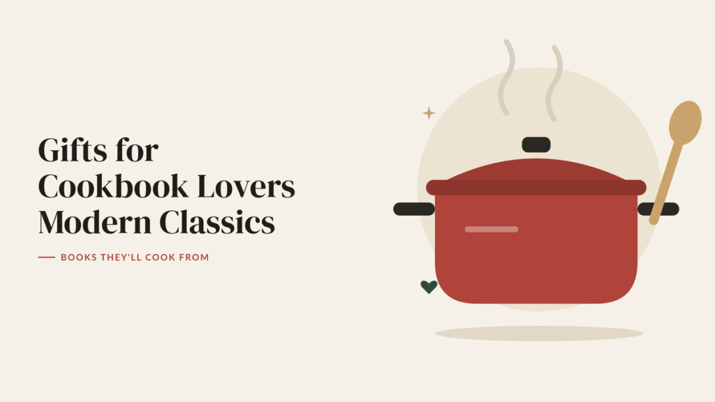 Illustration of a red cooking pot with steam and a wooden spoon