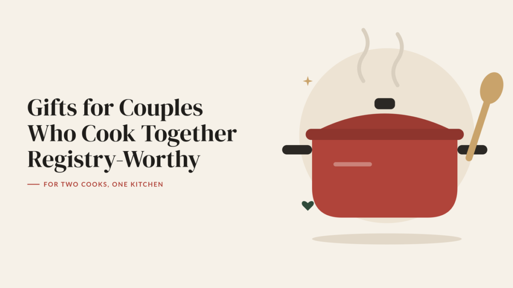 Illustration of a red cooking pot with steam and a wooden spoon