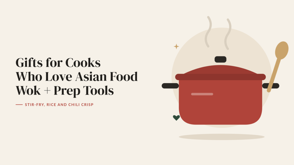Illustration of a red cooking pot with steam and a wooden spoon