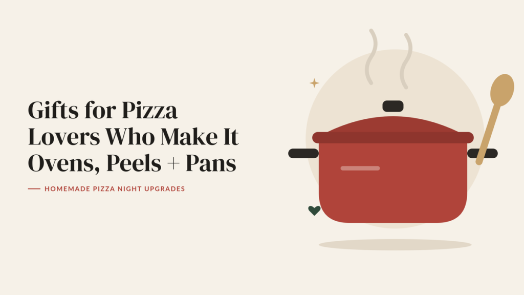 Illustration of a red cooking pot with steam and a wooden spoon