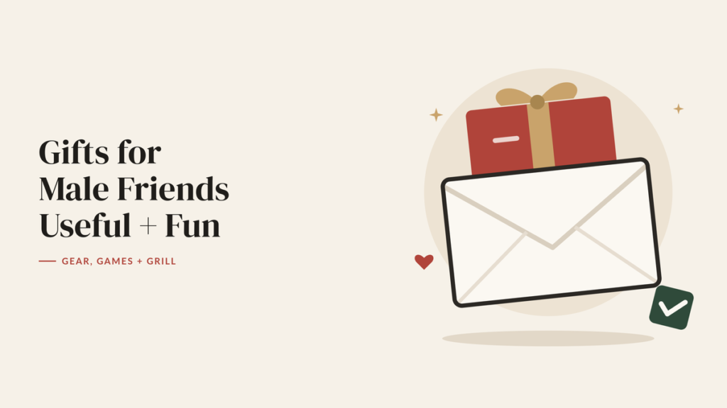 Illustration of a wrapped gift card tucked into an open envelope