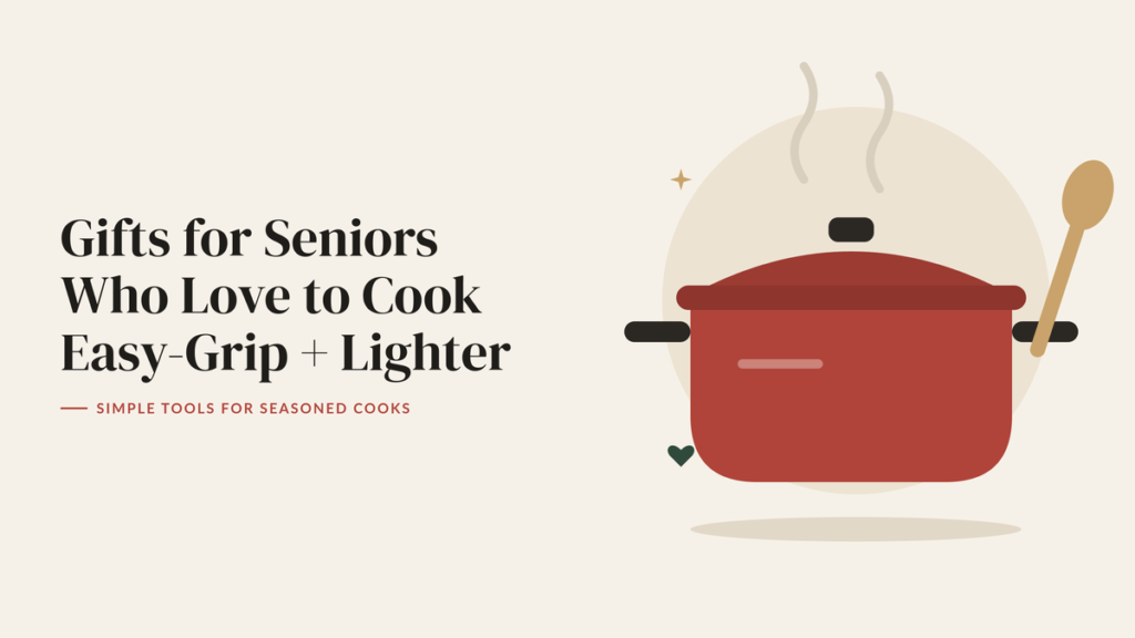 Illustration of a red cooking pot with steam and a wooden spoon