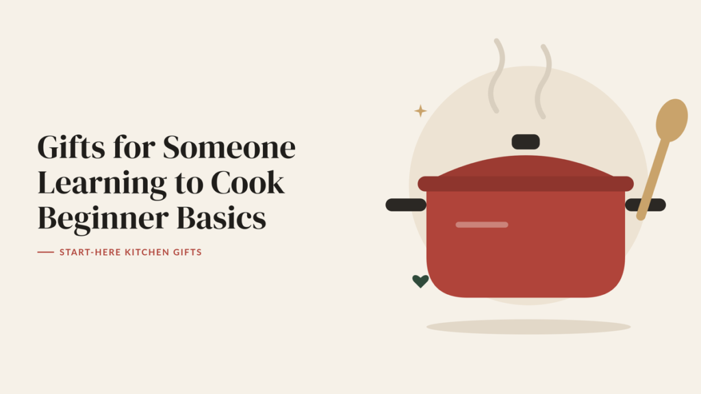 Illustration of a red cooking pot with steam and a wooden spoon