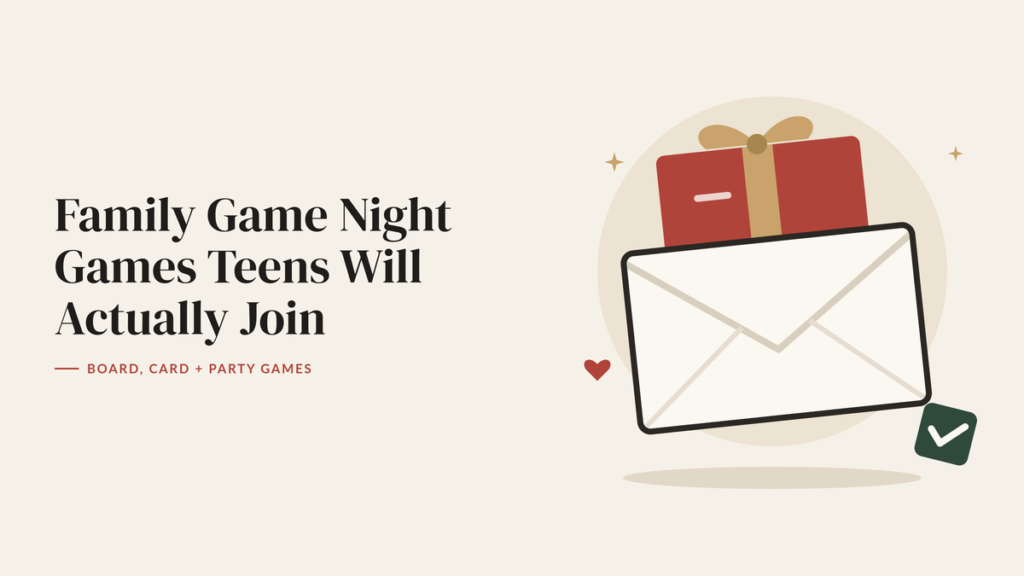 Illustration of a wrapped gift card tucked into an open envelope