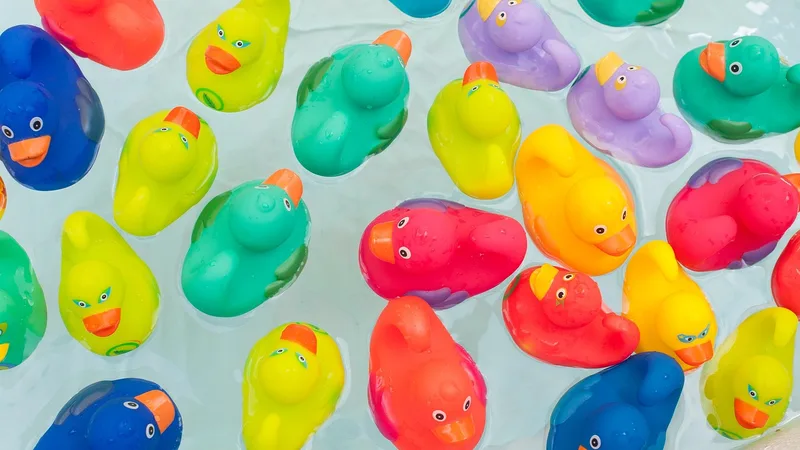 Colorful bath toys