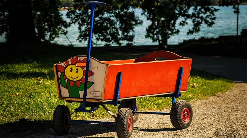 Red toy wagon