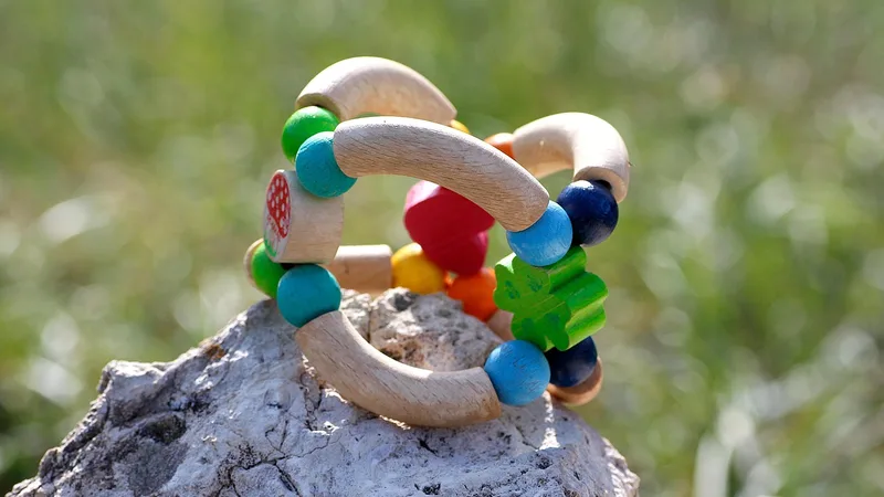 Wooden baby rattle
