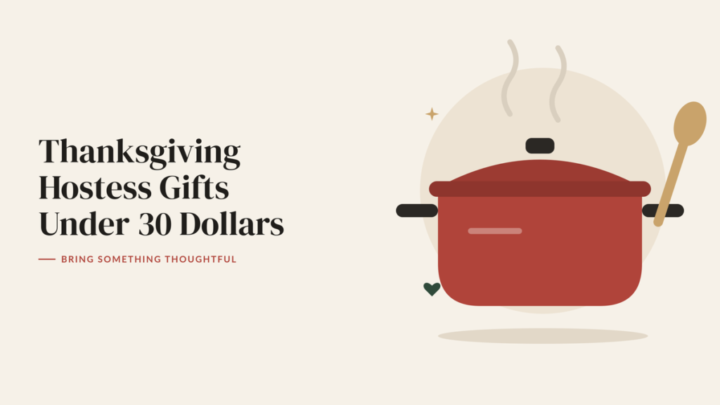 Illustration of a red cooking pot with steam and a wooden spoon