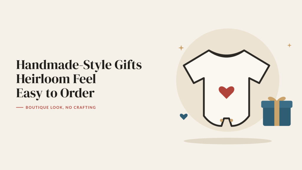 Illustration of a baby onesie with a heart and a wrapped gift