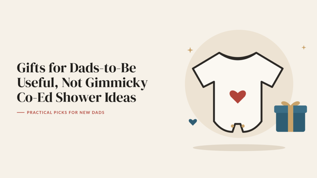 Illustration of a baby onesie with a heart and a wrapped gift